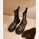 Grape Mom with Heavy 6cm Shrink Marskin Elastband Thick Bottom Thick Heel Short Tube Chelsea Boots Women's Ankle Boots