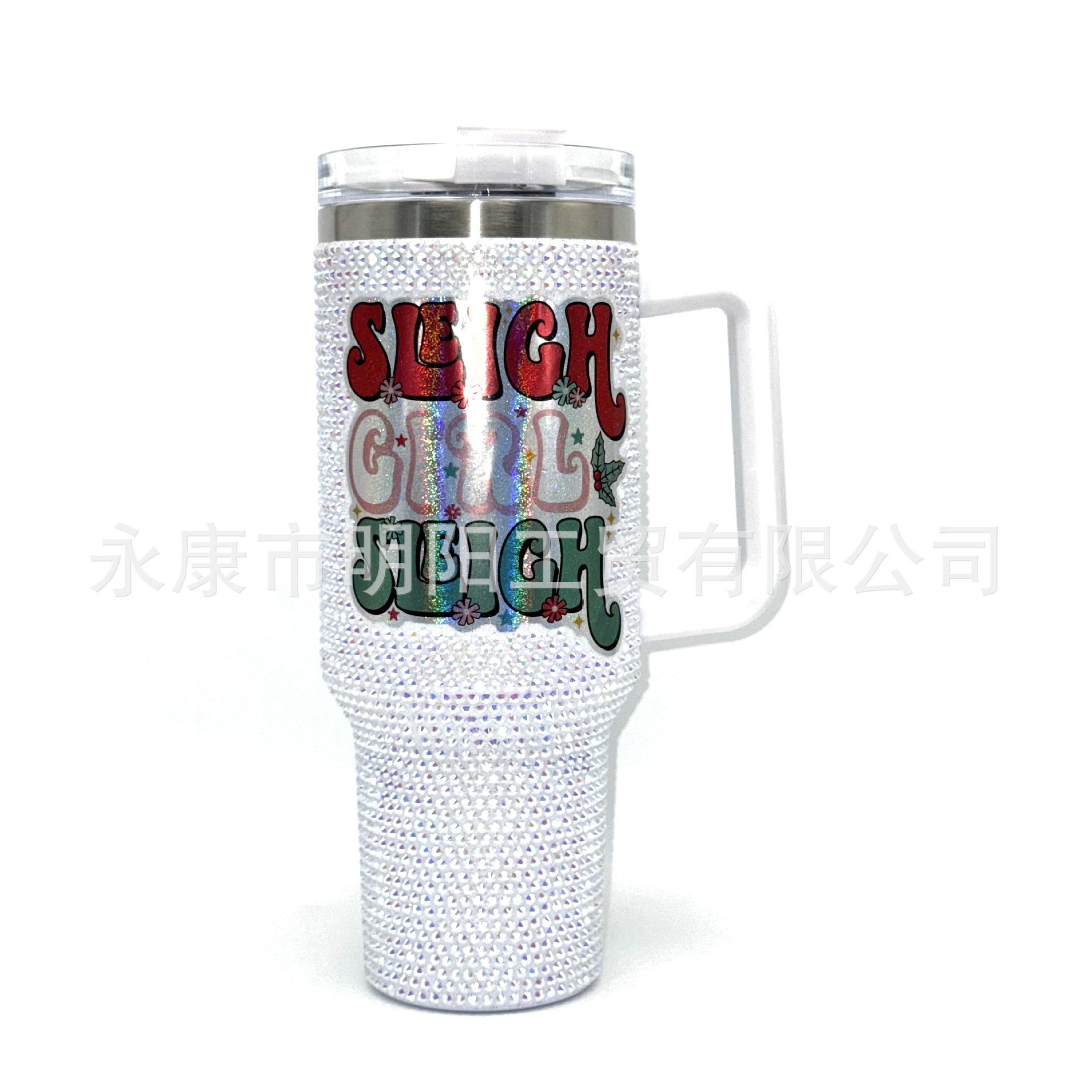 Taladro pegado nuevo mango transfronterizo de 40oz taza de coche con mango taza de hielo de gran capacidad taza de paja de vacío agua de coche