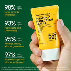 Cross-border Vitamin C Sunscreen SPF50+ Waterproof Isolation UV P+++ Moisturizing Brightening Sunscreen Wholesale