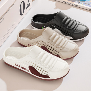 2025 New Summer Breathable Mesh Shoes for Men, Slip-On, Lazy, Heelless, Fashionable, Versatile, Casual, Trendy Shoes, Half Slippers