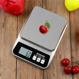 厨房电子秤小型0.1克食物克重秤10KG不锈钢食品电子称充电克秤