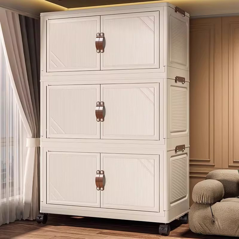 Cross-Border Installation-Free Storage Cabinet, Bedroom Clothes Storage Cabinet, Home Bathroom Kitchen Multi-Layer Foldable Storage Rack