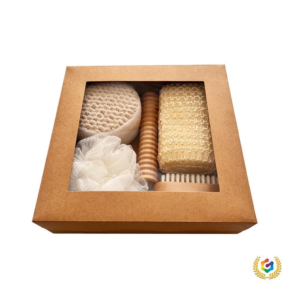✅ Cross-Border Bath Set, Seven-Piece Set, Bath Towel, Bath Brush, Foot Scrubber, Sisal Bath Flower Set, Holiday Gift Box