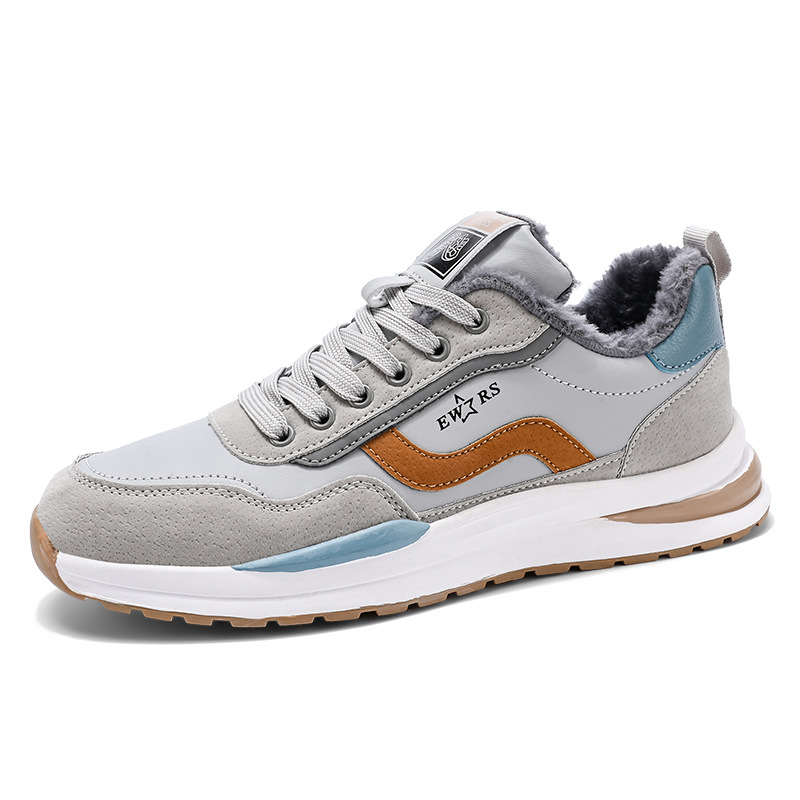 Zapatos Forrest Gump para hombres en otoño, zapatos deportivos casuales de moda, suela suave, superficie de cuero, zapatos de moda para correr, zapatos de algodón cálidos en invierno