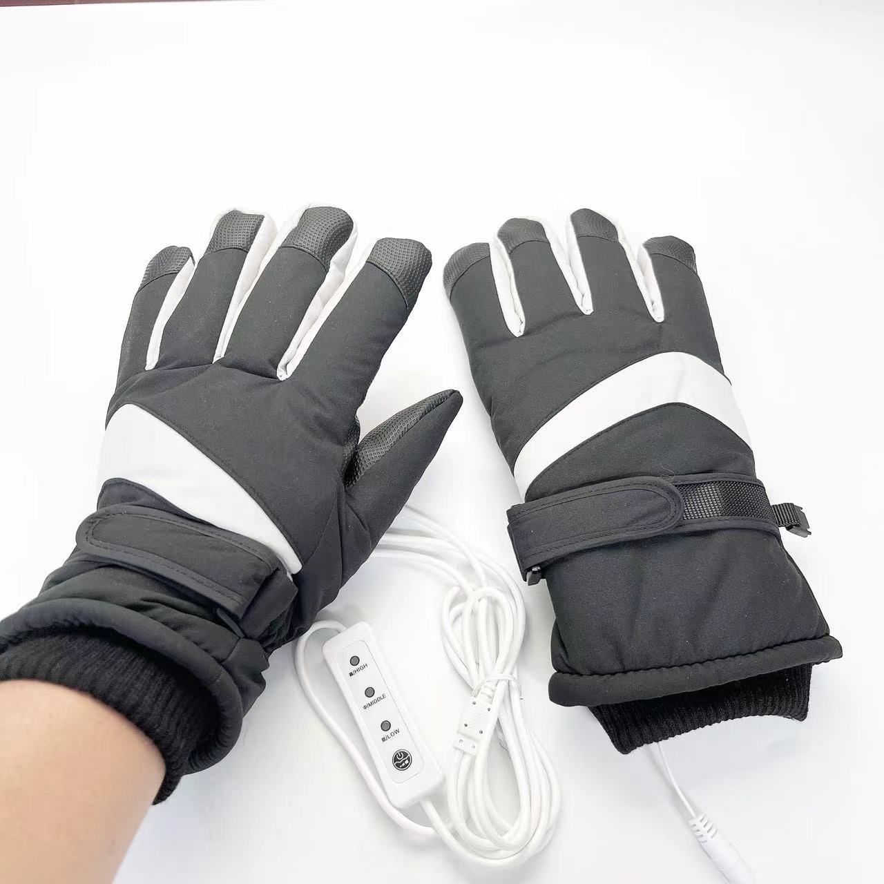 Guanti riscaldanti USB Guanti da sci invernali caldi riscaldanti palmo ispessito antiscivolo touch screen tessuto Oxford sport equitazione_voghion.com