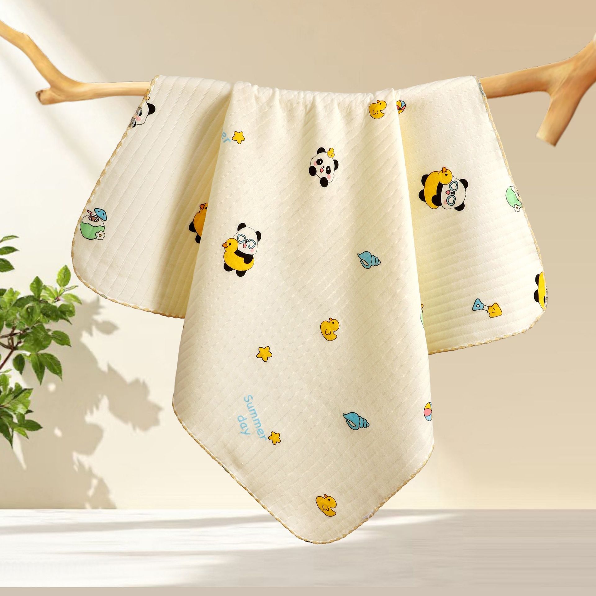 Class a Quilted Swaddle Blanket, All-Season Style, Windproof Wrap for Newborns, Children's Bath Towel, Soft Baby Wrap for Delivery Room