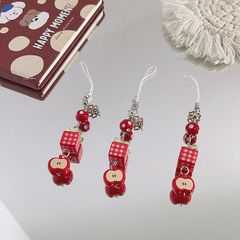 甜酷ins手機殼卡通蘋果串珠送禮DIY鑰匙背包相機ccd掛墜手鍊女701