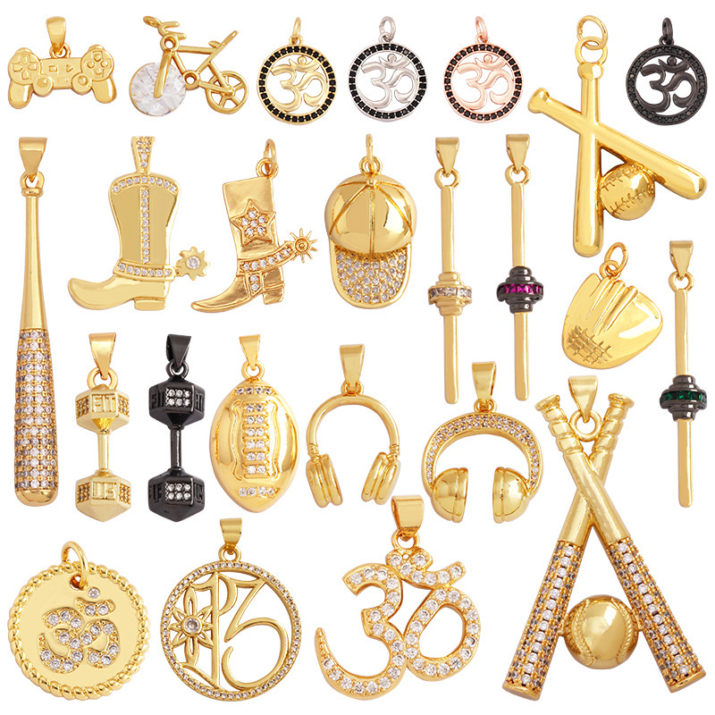 L99B DIY jewelry accessories sports equipment dumbbell baseball OM yoga high boots bracelet pendant