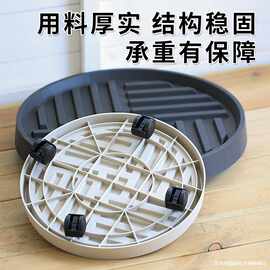 正方形移动花盆托盘沥水透气底托带滑轮底座万向轮有轮树脂接水盘