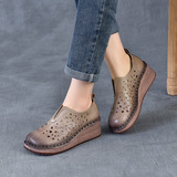 以一 Летние кожаные универсальные сандалии для отдыха на платформе, обувь, воловья кожа