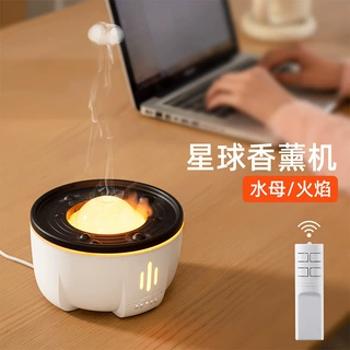 源头厂家批发加湿器家用卧室冷暖氛围灯球创意桌面喷圈喷雾香薰机