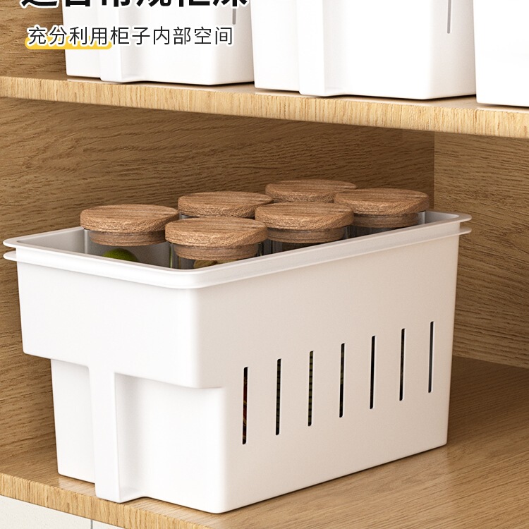 ハンドル付き収納ボックス、ハイキャビネット、ウォールキャビネット、キッチンオーガナイザー、収納ボックス、キャビネットトップキャビネット、ディープキャビネット、雑貨収納バスケット|undefined