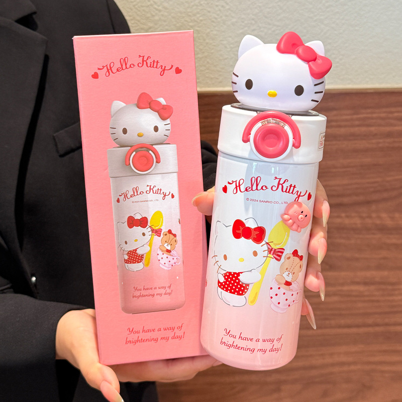 三丽鸥HelloKitty保温杯大容量杯子女生高颜值可爱吸管水杯新款|undefined