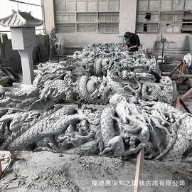 和之 石雕龙柱图片 寺庙青石柱子 祠堂石雕龙凤柱百子柱加工