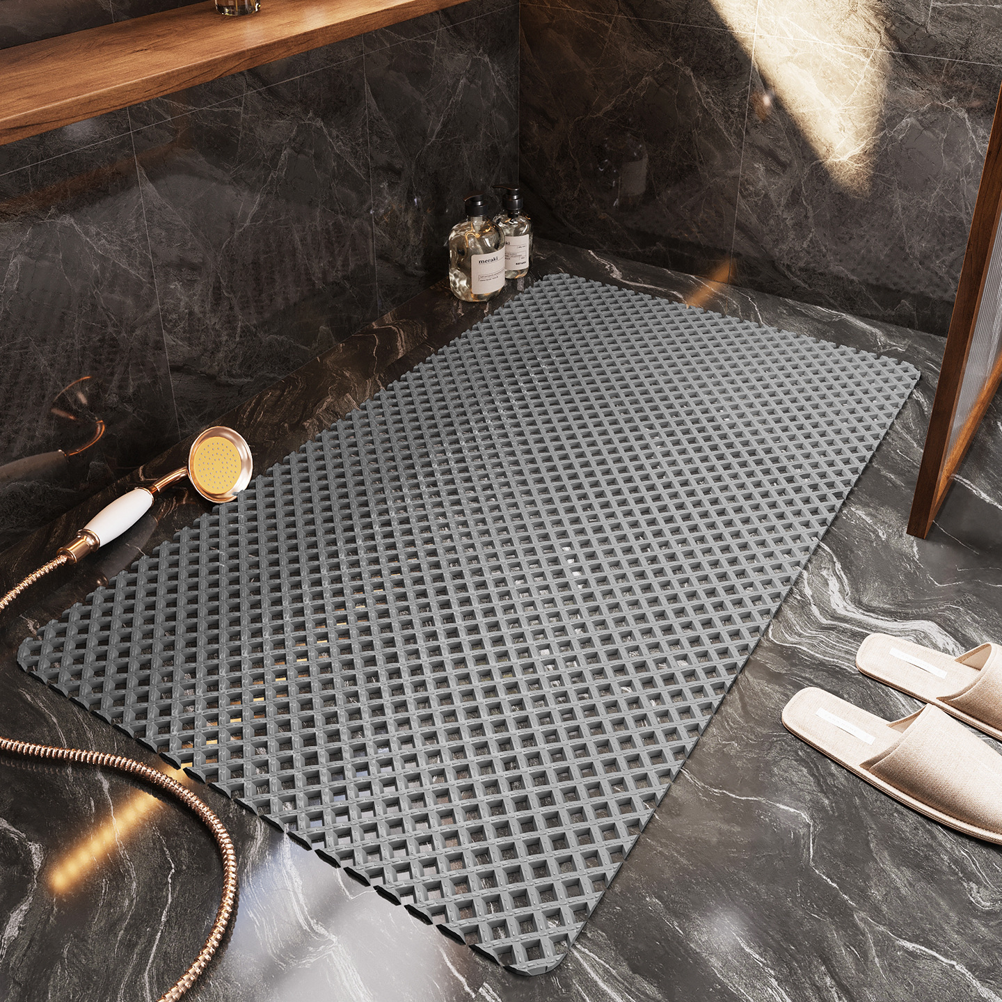 Cojín antideslizante de baño, alfombra de suelo de ducha impermeable, bañera antideslizante, cojín antideslizante de baño, cojín anti-caída de baño