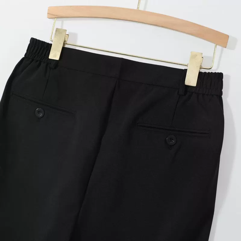 Мужские черные брюки для отдыха, универсальный костюм, Slim fit, свободный прямой крой