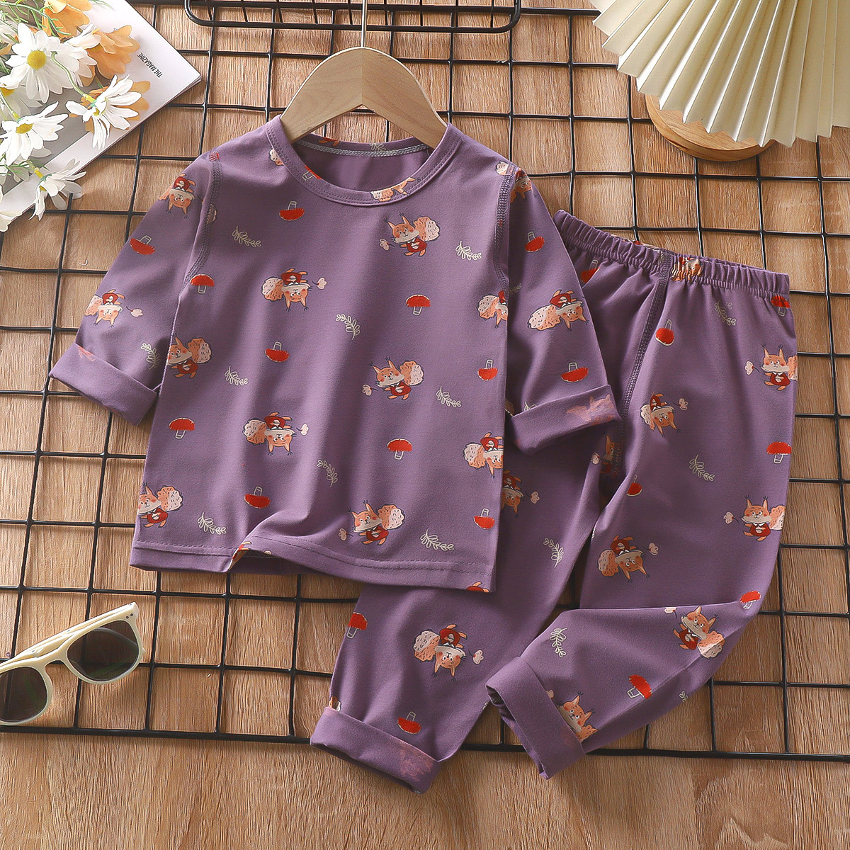 Pajamas infantiles primavera lica algodón ropa interior bebé ropa doméstica para niños niñas chaqueta de otoño pantalones de otoño ropa infantil al por mayor