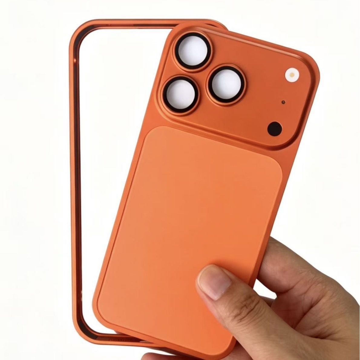 Suitable for Apple 17 Pro Max, metal frame back panel lens phone case instantly transforms into iPhone 18 Pro Max