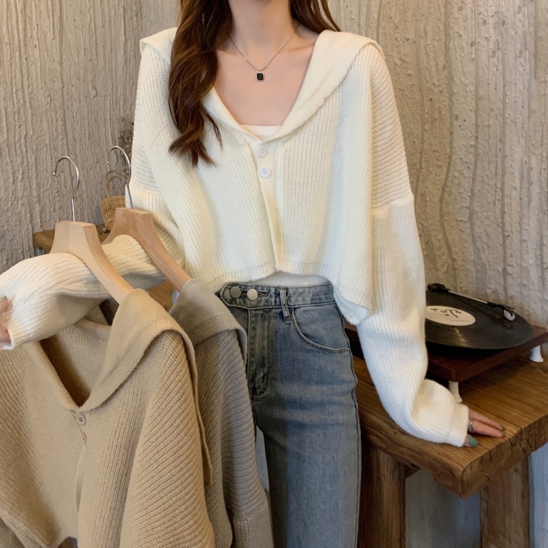 Sweater Knitwear for Women 2025 New Short Style Autumn and Winter Chic Top Gentle Sweet Spicy Design Petite Jacket
