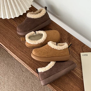 Бархатные Birkenstocks для девочек, детская хлопковая обувь, зима 2025, обувь для девочек Little Potato Furry, вторая зимняя обувь из хлопка, зимние сапоги