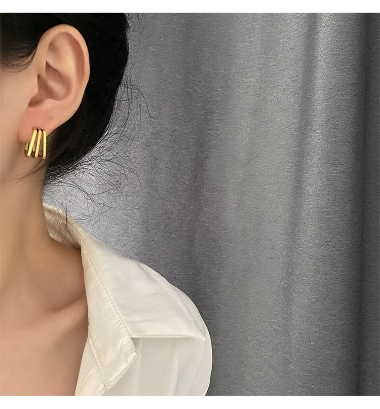 Simple Style Geometric Titanium Steel Irregular Plating Earrings 1 Pair