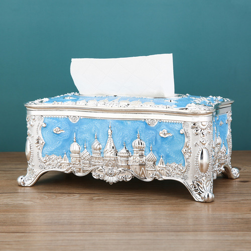 European-style tissue box creative living room tissue box, luxury tissue box, acrylic napkin box, Russian decorative item