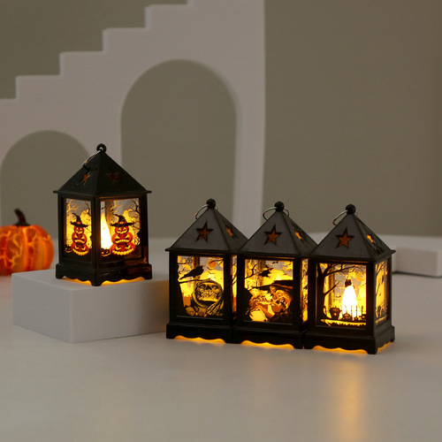 Halloween-style LED portable pumpkin lantern creative night light festival atmosphere decoration props set small ornament