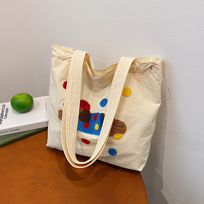 Coreano de animación encantadora bolsa de hombro universal bolsa de lona de gran capacidad para estudiantes de clase bolsa de mochila casual para mujeres