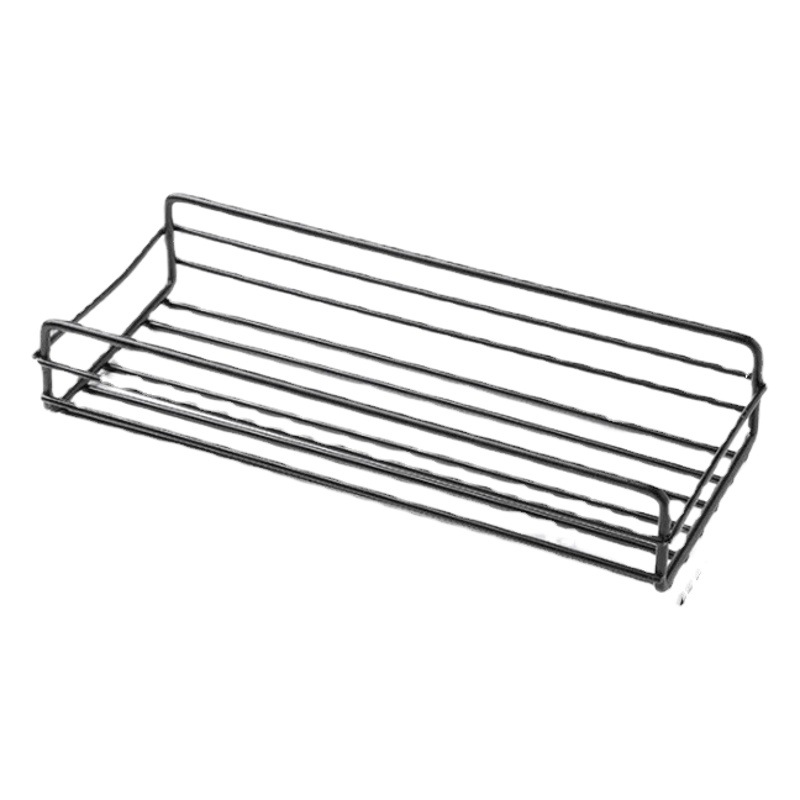 Estante de baño de hierro forjado adhesivo para el hogar al por mayor Estante de almacenamiento de baño de pared de esquina sin perforación