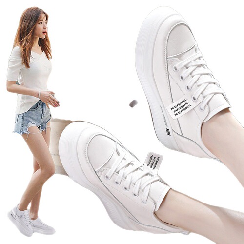 Shoes Women's White Shoes Women's Summer Casual Korean Travel Shoes Versatile Breathable Mesh Inner Heightening Sneakers