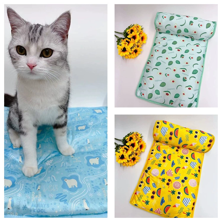 Новый летний ледяной шелк Прохладный Коврик для домашних животных коврик для кошек собачья Конура коврик для собак охлаждающий коврик для льда зоотовары трансграничный Amazon