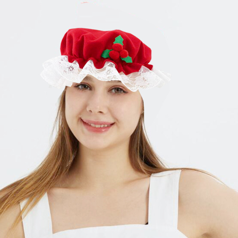 A赤毛玉クリスマス帽子ロングウール帽子ショートウール帽子パーティー祝日プレゼントレディースクリスマス帽子卸売|undefined