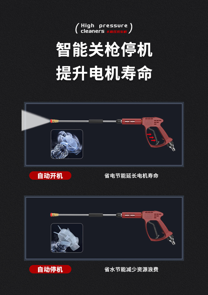 Black Cat Racing Variable Frequency Cleaning Machine 220V Commercial Car Wash Shop Car Wash High Pressure Water Gun Pump Super Supercharged Car Wash Machine