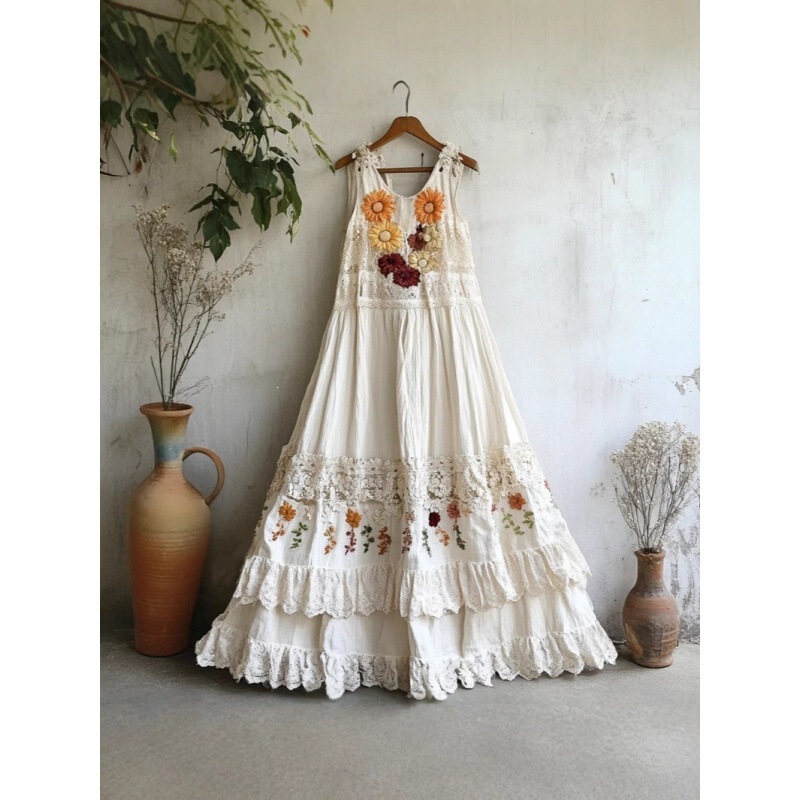 Spring Minimalist Commuter Artistic 3D Dress 2025 New Versatile Mori-Style Fresh Dress with Doll Collar Spring Minimalist Commuter Artistic 3D Dress 2025 New Versatile Mori-Style Fresh Dress with Doll Collar