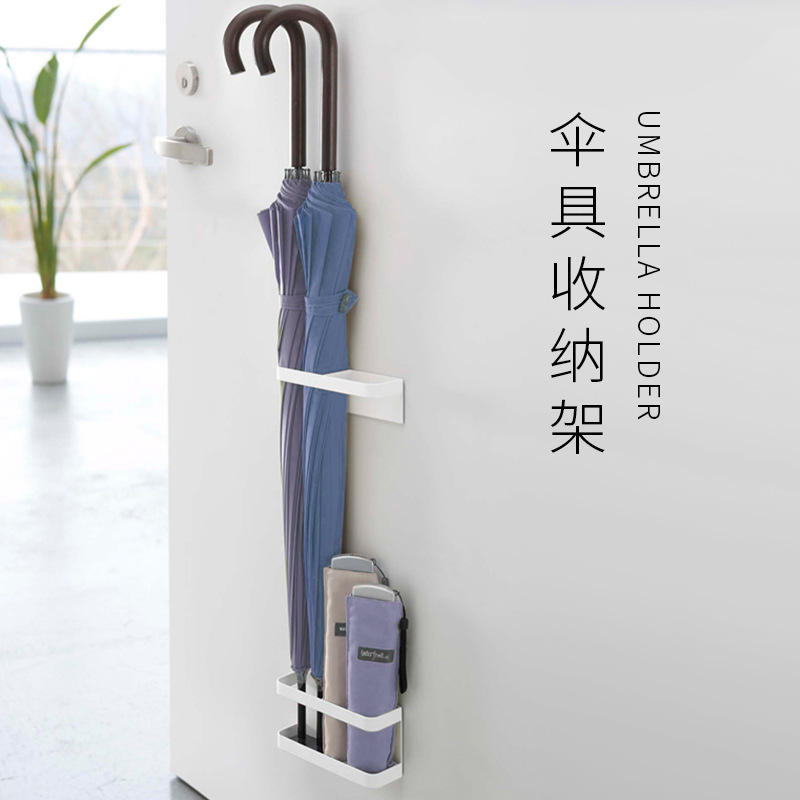 免钉门后磁吸可折叠雨伞架双层磁铁雨伞置物架免钉胶玄关门后挂钩-阿里巴巴