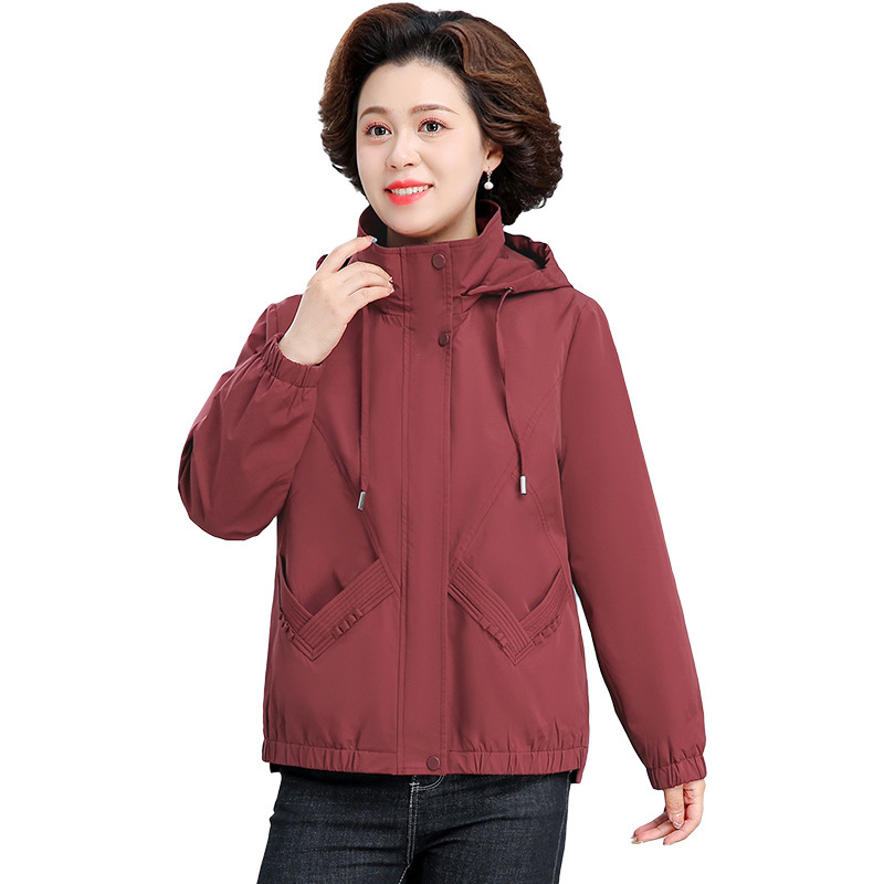 中老年妈妈秋装外套2025新款时尚大码贵夫人短款风衣女春秋夹克|undefined