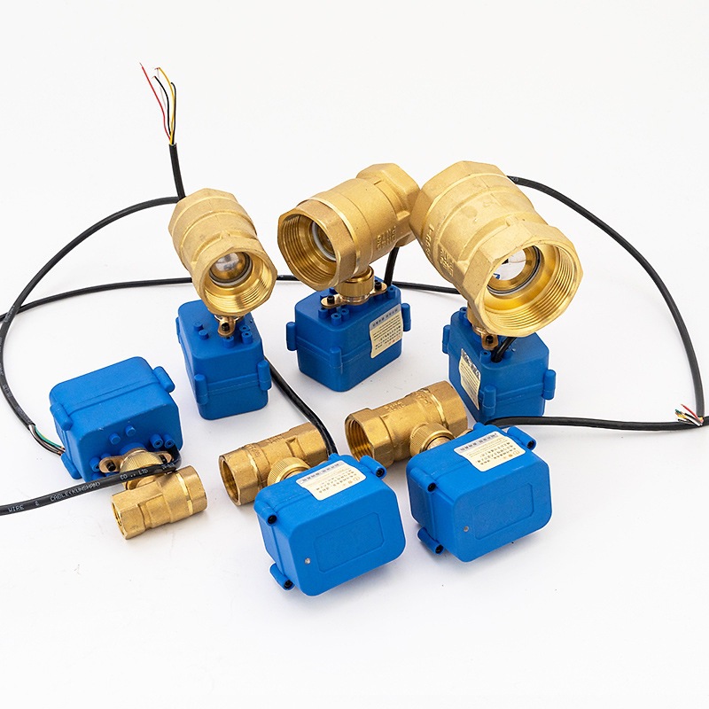 微型电动球阀 DN15 4分 5V/12V/24V/220V 黄铜二通外丝 常闭 常开