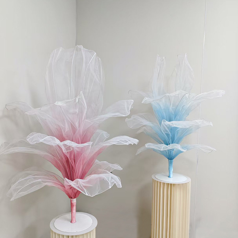 Giant Handmade Yarn Flower Tree Yarn Art Table Flower Restaurant Pleated Shape Device Photo Props Window Stereo Yarn Flower