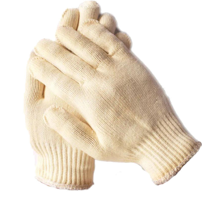 汉盾 HD-500G涤棉加丝 10针本白500g涤棉加丝纱线手套 12副/打