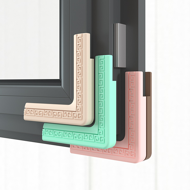 Window Collision Protection Corner Aluminum Alloy Window Corner Cuttable Anti-Collision Children's Table Protector Silicone Ultra-Thin Package 90 Degree Corner