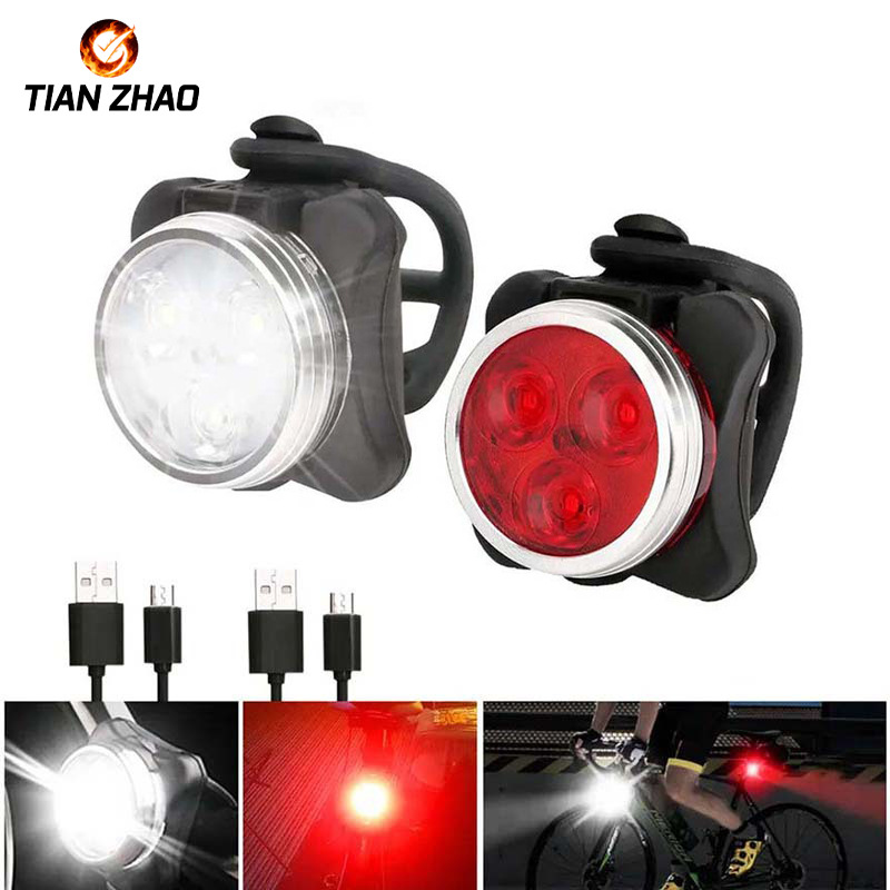 030 bicycle light USB charging front and rear light suit cob bright night riding warning light mountain bike waterproof tail light