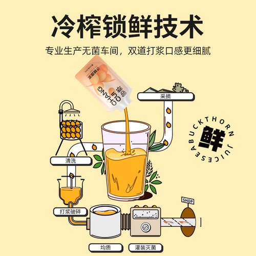 Qi Li Xiang Taste Seabuckthorn Original Juice Gift Box Seabuckthorn Original Juice 300ml Box Seabuckthorn Fruit Fresh Juice Independent Small Bags
