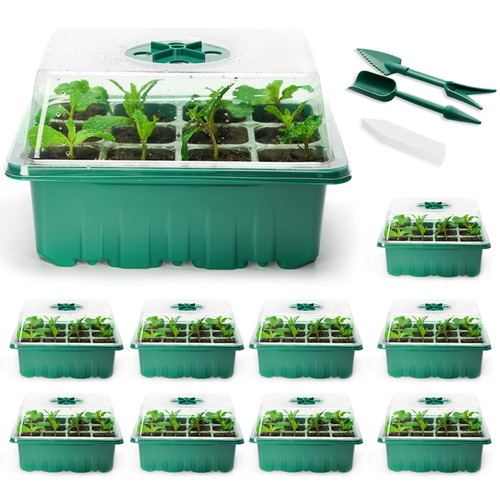 Cross-border 24-hole seedling tray, breathable covered succulent seed germination pot, 12-grid sowing seedling box, seedling pot