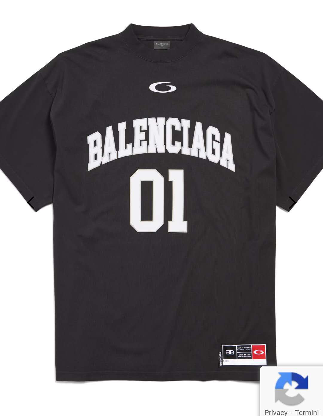 Balenciaga T-shirt Arched Logo 01 Black