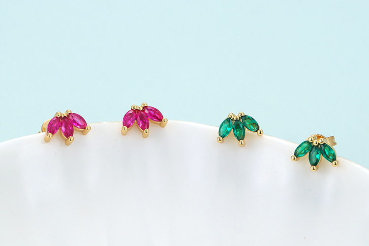 Personality Geometry Irregular Earrings Colorful Zirconium Earrings display picture 3