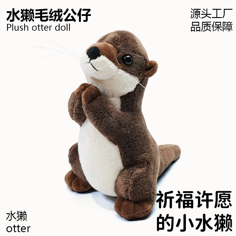 Bendición nutria juguete de peluche regalo del Día San Valentín cerrar los ojos y deseo orar nutria muñeca