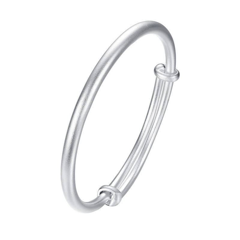 999 pulsera de plata simple mujer brillante estómago sólido empuje pulsera de moda joyería de regalo universal