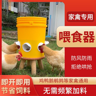 Automatic Chicken Feeder Poultry Feeding Device Bird-Proof Feeding Bucket Chicken Feed Chicken Duck Goose Automatic Feeder