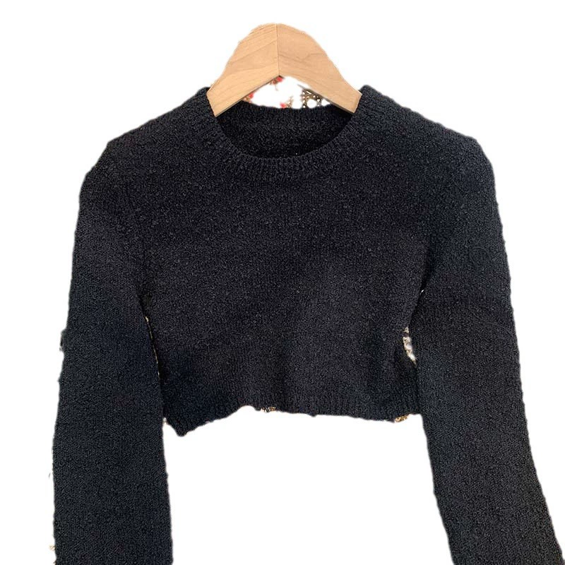 Knitted spring summer black sweater, (Physicals), 2022