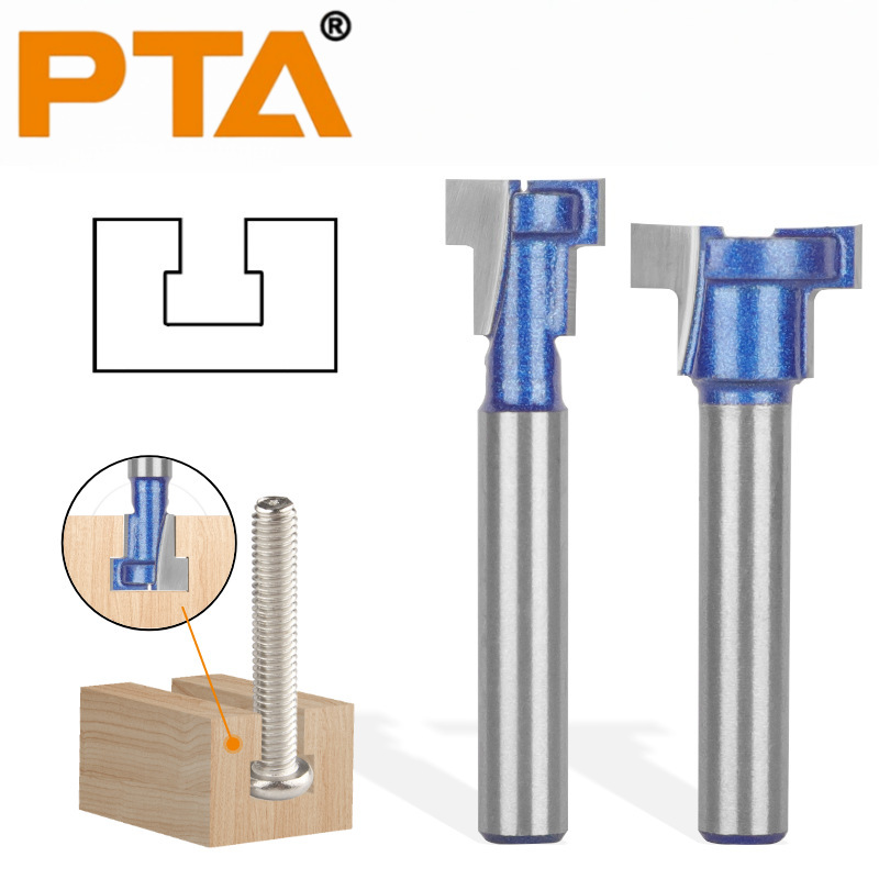 Keyhole Cutter Two-Piece Set, Paint Blue Double-Edged T-Slot Cutter, Keyhole Frame Hanging Hole Router Bit, Woodworking Milling Cutter Keyhole Cutter Two-Piece Set, Paint Blue Double-Edged T-Slot Cutter, Keyhole Frame Hanging Hole Router Bit, Woodworking Milling Cutter
